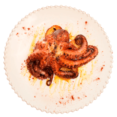 Pulpo a la brasa con cachelos